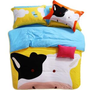 Skincare Pure Cotton Cow Print 3-Piece Kids Duvet Cover Sets