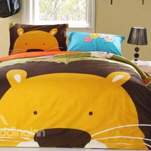 Pure Cotton Smart Lion King Print 3-Piece Kids Duvet Cover Sets