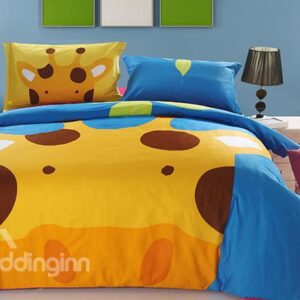 100% Cotton Giraffe Print 3-Piece Kids Duvet Cover Sets