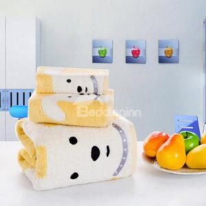 Adorable Pet Dog Print 3-piece Bath Towel Set