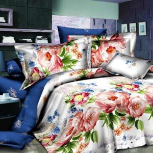 Fairy Tale Flower Print 4-Piece Polyester Duvet Cover Sets