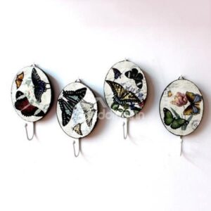 Romantic Rural Style Butterfly 4-piece Decorative Bathroom Hooks