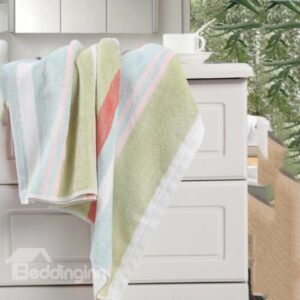 Bamboo Fiber Colorful Stripe Soft Bath Towel