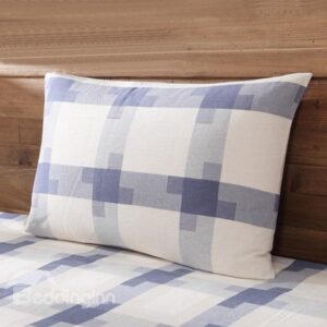 Country Style Sky Blue Squares Skincare and Comfortable Pillow Case