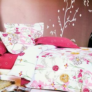 Sweet Flower Print 4-Piece Cotton Duvet Cover Sets