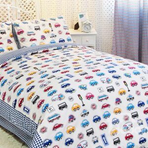 All Kinds of Toy Cars Print 3-Piece Cotton Duvet Cover Sets