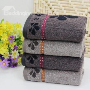 Fabulous Deep Color Flower Pattern Cotton Towel