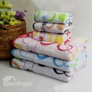 Cute Circle Comfy Cotton 2-piece Bath Towel