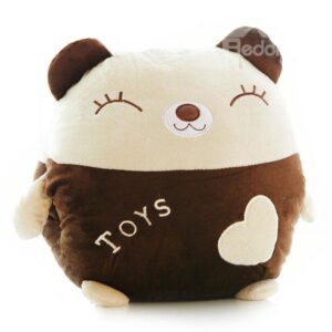Ultra Lovely and Cute White and Brown Bear Smile Pattern Throw Pillow