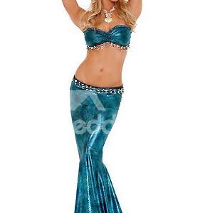 Sexy 2 Pieces Beaded Bra Mermaid Costume