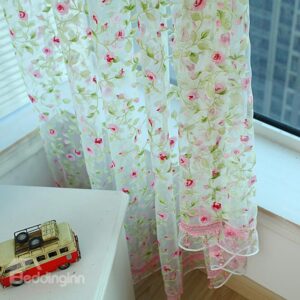 New Arrival Lovely Pretty Floral Pattern Custom Sheer Curtain