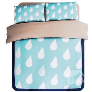 Raindrops Print 4-Piece Polyester Duvet Cover Sets