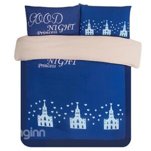 Castle in Night Print 3-Piece Skincare Duvet Cover Sets