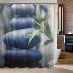 Graceful High Quality Stone Vallisneria Print Shower Curtain