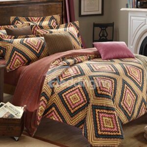 Vintage Tribal Pattern 4-Piece Carla Velvet Duvet Cover Sets