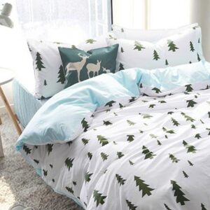 Minimalist Fir Pattern 4-Piece 100% Cotton Duvet Cover Sets