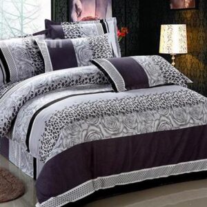 Leopard and Rose Print 4-Piece Duvet Cover Sets