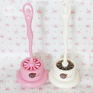 Durable Adorable Solid Color 2-piece Toilet Brush Holder