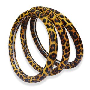 Amazing Attractive Bright Yellow Leopard Pattern Steering Wheel Cover