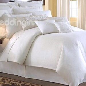 Top Class Pure White 4-Piece 100% Cotton Duvet Cover Sets