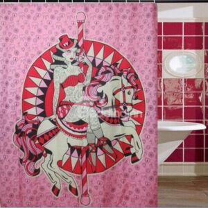 Unique Sexy Lady Riding Print Dacron Shower Curtain