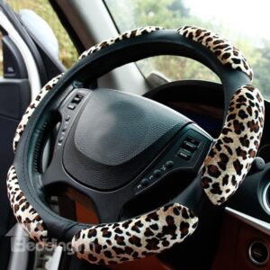 Fashion Leopard Patchwork Pattern Ultra Comfortable Steering Wheel Cover