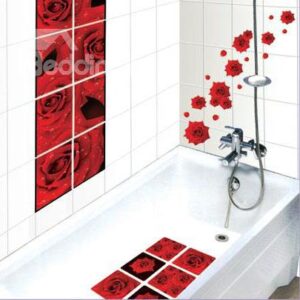 Wonderful Relief Effect Blossom Roses Removable Wall Stickers