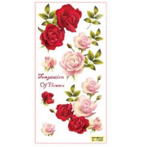 Fantastic Beautiful Removable Relief Effect Rose Wall Stickers