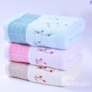 Elegant Embroidery Thick Super Plush Cotton Towel
