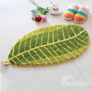 Super Soft Unique Leaf Shape Anti-slip Bath Rug