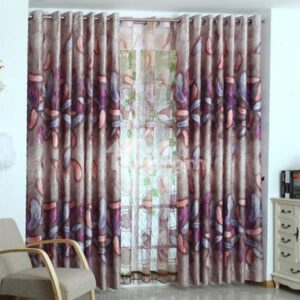 High Quality Exquisite Printed Jacquard Weave Grommet Top Curtain