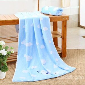 Adorable Birds White Cloud Soft Bath Towel