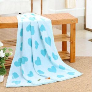 Sweet Heart Print Thick Soft Cotton Bath Towel