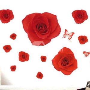 High Classic Removable Rose and Butterfly Wall Stickers
