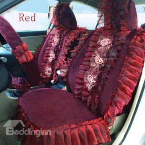 Row of Lace Flowers Pattern Ultra Comfortable Car Seat Cover