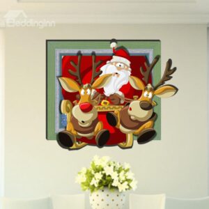 Top Quality Wonderful Santa Claus 3D Wall Sticker