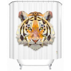 Chic 3D Prismatic Tiger Polyester Shower Curtain