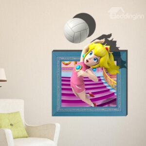 New Style Fantastic Volleyball Girl 3D Wall Sticker