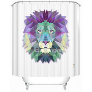 Fabulous Creative 3D Prismatic Lion Print Shower Curtain