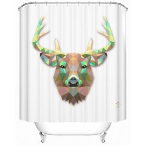 Fancy Vivid Deer Print 3D Prismatic Shower Curtain