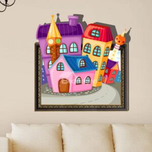 Pretty Good Quality Cartoon House 3D Wall Sticker