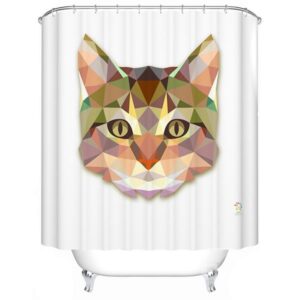 Hot Selling Amazing 3D Prismatic Cat Shower Curtain