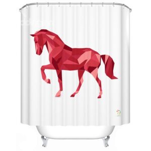 Vibrant Attractive 3D Prismatic Horse Shower Curtain