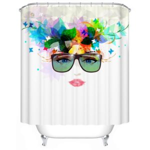 Attractive Artistic Cool Girl Polyester Shower Curtain
