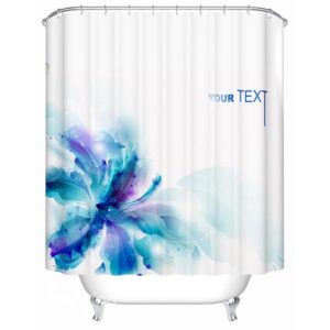 Dreamlike Artistic Blue Blooming Lily Shower Curtain