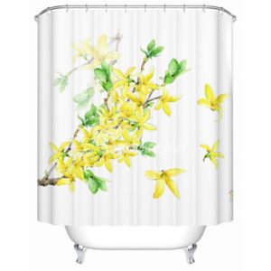 Gorgeous Blooming Jasminum Nudiflorum Print Shower Curtain
