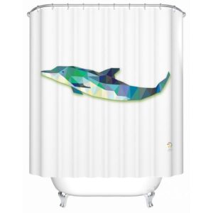 Adorable Amazing 3D Prismatic Dolphin Shower Curtain