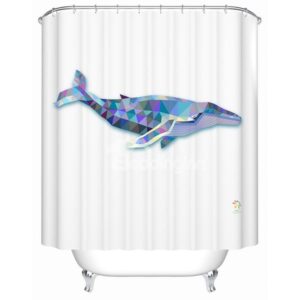 Fierce Special 3D Prismatic Whale Shower Curtain