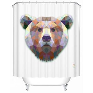 Vivid Gorgeous 3D Prismatic Bear Shower Curtain
