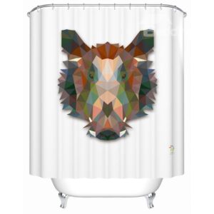 Amazing 3D Prismatic Wild Boar Shower Curtain